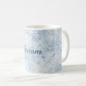 可愛らしい青白の花 コーヒーマグカップ (正面右)