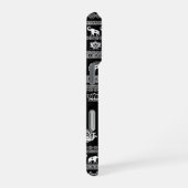 可愛らしい黒と白のタイ柄のゾウのデザイン iPhoneケース (右側面)