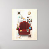 可愛らしい3D宇宙たくさんの食べ物 キャンバスプリント (正面)