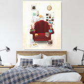 可愛らしい3D宇宙たくさんの食べ物 キャンバスプリント (インサイチュ (寝室))