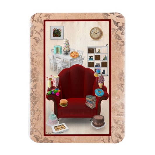 可愛らしい3D宇宙たくさんの食べ物 マグネット (縦)