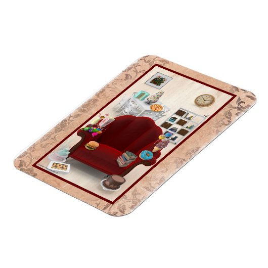 可愛らしい3D宇宙たくさんの食べ物 マグネット (左側)