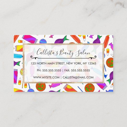 可愛アートいカラフルハロウィーンキャンディウォーター色 ロイヤリティカード (裏面)