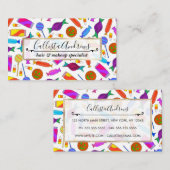 可愛アートいカラフルハロウィーンキャンディウォーター色 名刺 (正面/裏面)