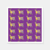 可愛アートいカラフルヤギおもしろいファーム動物アート スタンダードカクテルナプキン (正面)