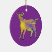 可愛アートいカラフルヤギおもしろいファーム動物アート セラミックオーナメント (右)