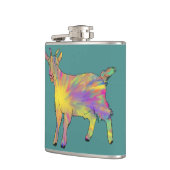 可愛アートいカラフルヤギおもしろいファーム動物アート フラスク (左)