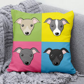 可愛イタリアンいグレイハウンドカラフルアポップ・アートのート クッション