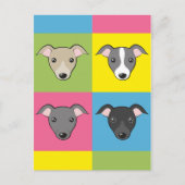 可愛イタリアンいグレイハウンドカラフルアポップ・アートのート ポストカード (正面)