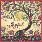 可愛インスパイアい木お洒落の喜びの一語 シール (正面)