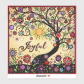 可愛インスパイアい木お洒落の喜びの一語 シール (シート)