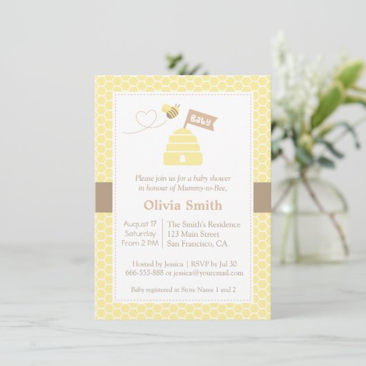 可愛エレガントいのまわりにベビーシャワー招待状 招待状 (スタンド正面)