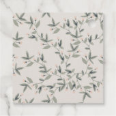 可愛エレガントいアクアブルーフローラティーポット結婚カップ フェイバータグ (裏面)