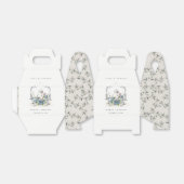 可愛エレガントいアクアブルーフローラティーポット結婚カップ フェイバーボックス (折り畳みなし)