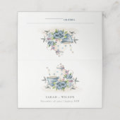 可愛エレガントいアクアブルーフローラティーポット結婚カップ プレイスカード (外部開封)