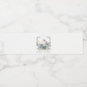 可愛エレガントいアクアブルーフローラティーポット結婚カップ ペットボトルラベル (シングルラベル)