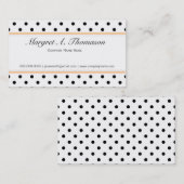 可愛エレガントいクラシックB&W水玉模様事業 名刺 (正面/裏面)