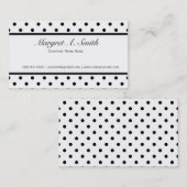 可愛エレガントいクラシックB&W水玉模様事業 名刺 (正面/裏面)