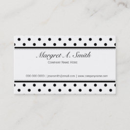 可愛エレガントいクラシックB&W水玉模様事業 名刺