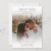 可愛エレガントいグラディエント結婚フォトオーバーレイ 招待状 (正面)