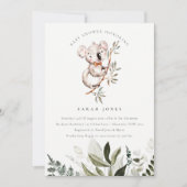 可愛エレガントいコアラ紅葉ベビーシャワー招待状 サンキューカード (正面)