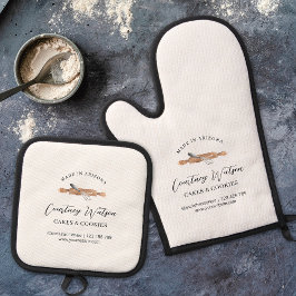 可愛エレガントいシックなウォーターカラーウィスクベーカリーブランド 鍋つかみ&鍋敷きセット