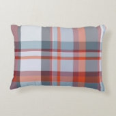 可愛エレガントいスコットランドのタータンチェック青と赤 アクセントクッション (裏面)