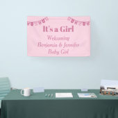 可愛エレガントいソフトピンク女の子ジェンダーの登場 横断幕 (トレードショー)