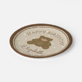 可愛エレガントいテディベアキュブベビーファースト誕生日 ペーパープレート (アングル)