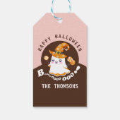 可愛エレガントいハロウィーンブーティーブー幽霊 ギフトタグ (裏面)