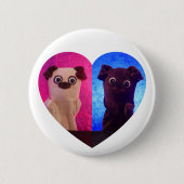 可愛エレガントいハート最高の友達の写真 缶バッジ (正面)