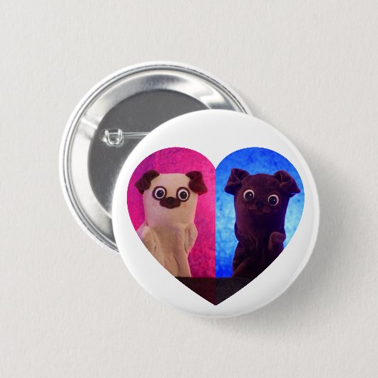 可愛エレガントいハート最高の友達の写真 缶バッジ (正面&裏面)