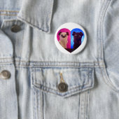 可愛エレガントいハート最高の友達の写真 缶バッジ (インサイチュ)