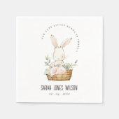 可愛エレガントいバニーのフローラ子供の誕生日 スタンダードカクテルナプキン (正面)