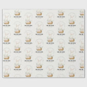 可愛エレガントいバニーのフローラ子供の誕生日 ラッピングペーパー (フラット)