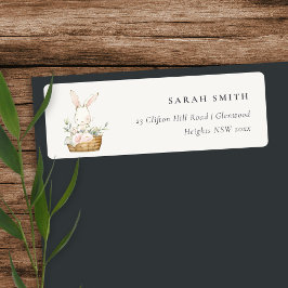 可愛エレガントいバニーのフローラ子供の誕生日 ラベル