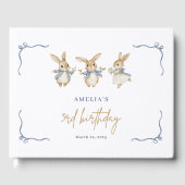 可愛エレガントいバニー・キッド復活祭3回目の誕生日パーティー ゲストブック (正面)