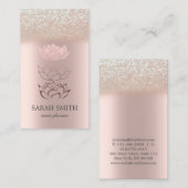 可愛エレガントいバラ金ゴールドダイヤモンドロータスビジネス 名刺 (正面/裏面)