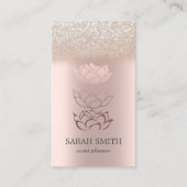 可愛エレガントいバラ金ゴールドダイヤモンドロータスビジネス 名刺 (正面)