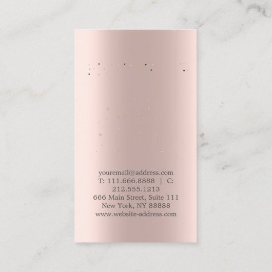 可愛エレガントいバラ金ゴールドダイヤモンドロータスビジネス 名刺 (裏面)