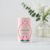 可愛エレガントいバラ金ゴールドダイヤモンドロータスビジネス 名刺 (スタンド正面)