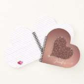 可愛エレガントいバラ金ゴールドハートグリッター手帳 ノートブック (内部)