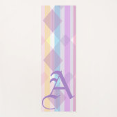 可愛エレガントいパステルピンクパープルカラーズモノグラム ヨガマット (正面)