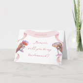 可愛エレガントいパーソナライズされた花嫁付きカード サンキューカード (正面)