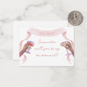 可愛エレガントいパーソナライズされた花嫁付きカード ノートカード (正面/裏面インサイチュ)