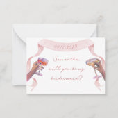 可愛エレガントいパーソナライズされた花嫁付きカード ノートカード (正面)