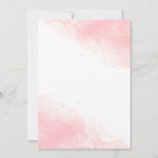 可愛エレガントいピンクのフローラ蝶16歳の誕生日 招待状 (裏面)