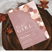 可愛エレガントいピンクの女の子の赤ちゃんシャワー 招待状