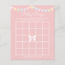 可愛エレガントいピンクの弓ガール赤ちゃんシャワービンゴゲーム
