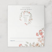 可愛エレガントいピンクの花リース任意の年齢誕生日 プレイスカード (外部開封)